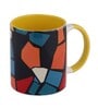 Geometrical Printed with Inside Colour Yellow Coffee Mug 320ml