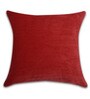 Geometric Pattern Velvet Red Cushion Cover 17 x 17 inches