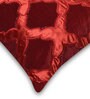 Geometric Pattern Velvet Red Cushion Cover 17 x 17 inches