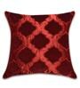 Geometric Pattern Velvet Red Cushion Cover 17 x 17 inches