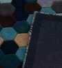 Blue Geometric Wool 4 ft x 6 ft Hand Tufted Carpet
