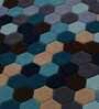 Blue Geometric Wool 4 ft x 6 ft Hand Tufted Carpet