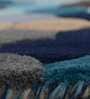 Blue Geometric Wool 4 ft x 6 ft Hand Tufted Carpet