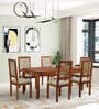 George Solid Wood 6 Seater Dining Set In Honey Finish