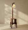 Gerard Wooden Shelf Floor Lamp with Wooden Shade & Brown Base