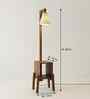 Gerard Wooden Shelf Floor Lamp with Wooden Shade & Brown Base