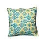 Geringsing Offwhite Silk Blend Ikat Cushion Cover (16 x 16 Inches, Printed)