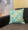 Geringsing Offwhite Silk Blend Ikat Cushion Cover (16 x 16 Inches, Printed)