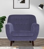 German Fabric 1 Seater Sofa In Denim Blue Colour
