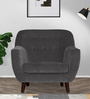 German Fabric 1 Seater Sofa In Maba Grey Colour