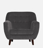 German Fabric 1 Seater Sofa In Maba Grey Colour