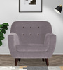 German Fabric 1 Seater Sofa In Sudu Grey Colour