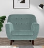 German Fabric 1 Seater Sofa In Suka Blue Colour