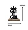 Get It Girl Black Mango Wood & Iron Showpiece