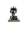 Get It Girl Black Mango Wood & Iron Showpiece