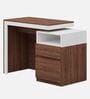 Dual Tone Study Table in Planked Walnut and White Finish Dual Tone Study Table in Planked Walnut and White Finish