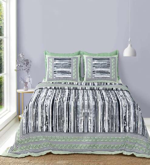 Ghost Grey Upvan King 144 TC Cotton Bedsheet