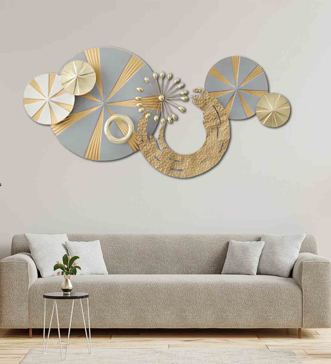 Buy Gilded Gradient Abstract Metal Wall Art in Multicolour by Dekor