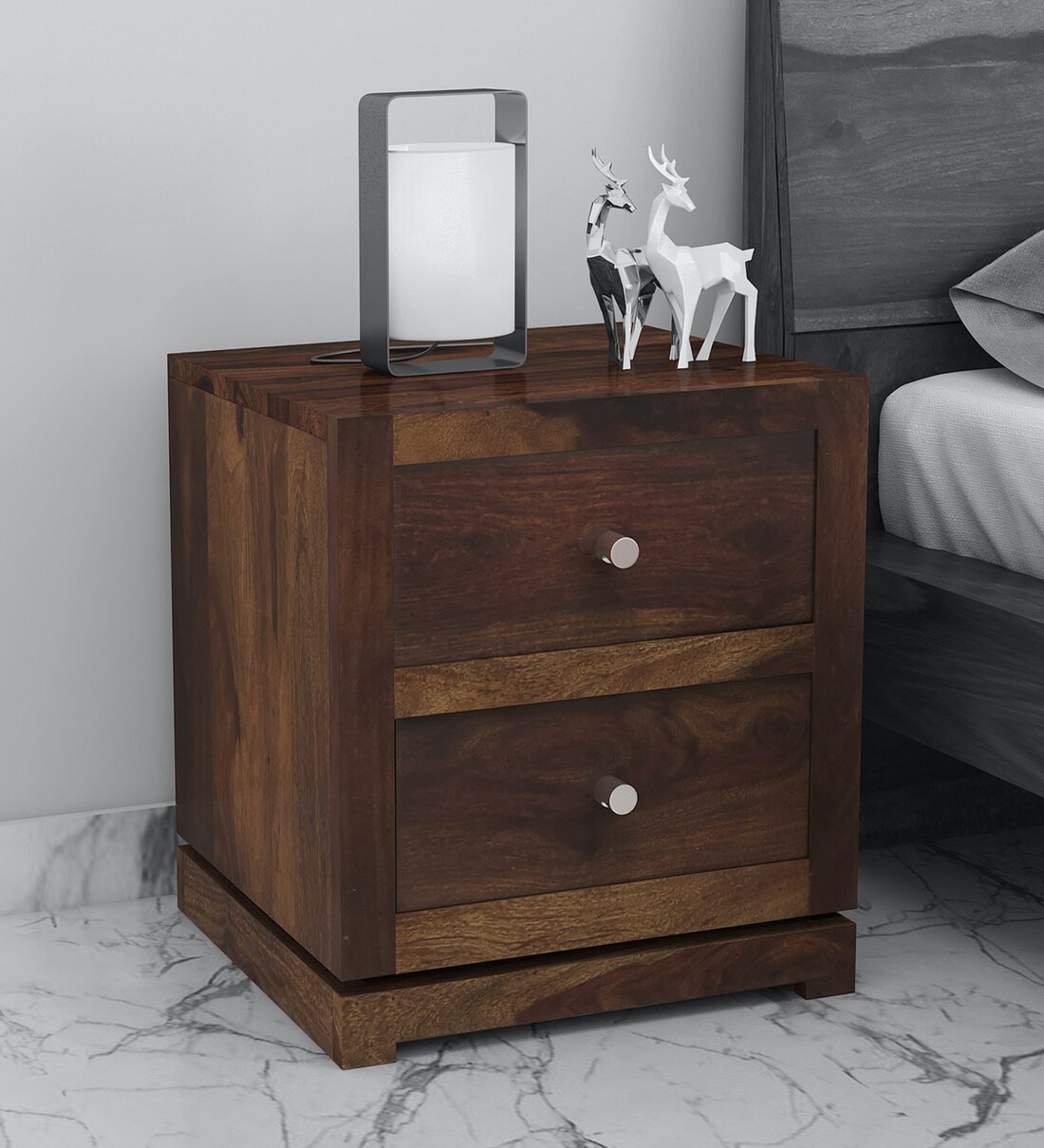 Buy Gilliane Solid Wood Bedside Chest In Provincial Teak Finish By Woodsworth Online Bedside Chests Tables Furniture Pepperfry Product