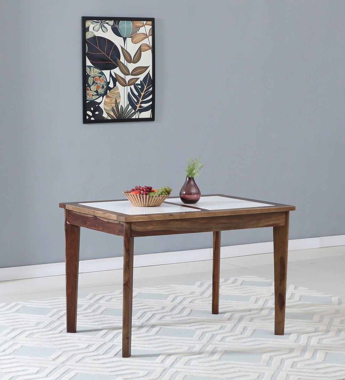 Buy Gistel 4 Seater Dining Table In Scratch Resistant Provincial Teak