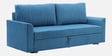 Gia Chenille Fabric Sofa Cum Bed in Sea Blue Colour With Storage