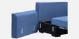 Gia Chenille Fabric Sofa Cum Bed in Sea Blue Colour With Storage