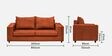 Gilmore Fabric 3 Seater Sofa In Dark Orange Colour