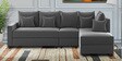 Ginny Fabric Lhs 6 Seater Sectional Sofa In Charcoal Grey Colour
