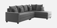 Ginny Fabric Lhs 6 Seater Sectional Sofa In Charcoal Grey Colour
