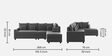 Ginny Fabric Lhs 6 Seater Sectional Sofa In Charcoal Grey Colour