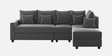 Ginny Fabric Lhs 6 Seater Sectional Sofa In Charcoal Grey Colour