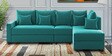Ginny Fabric Lhs 6 Seater Sectional Sofa In Sea Green Colour