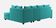 Ginny Fabric Lhs 6 Seater Sectional Sofa In Sea Green Colour