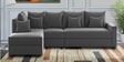 Ginny Fabric Rhs 6 Seater Sectional Sofa In Charcoal Grey Colour