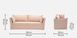 Giovanni Velvet 3 Seater Sofa Cum Bed In Peachy Pink Colour