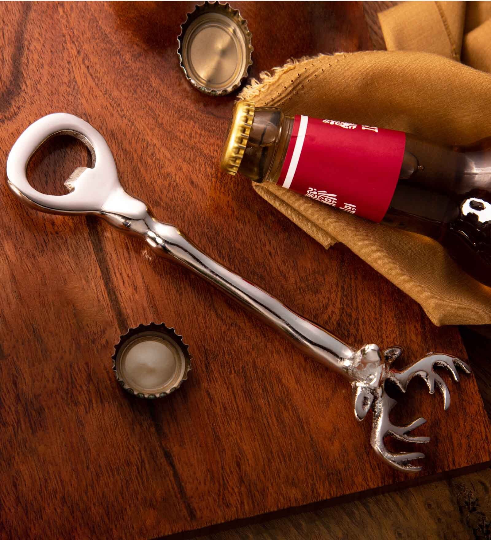 GIBOX Antler Beer Wine Bottle Opener for Bar Antique Vintage Finish for Bar Accessory Baware