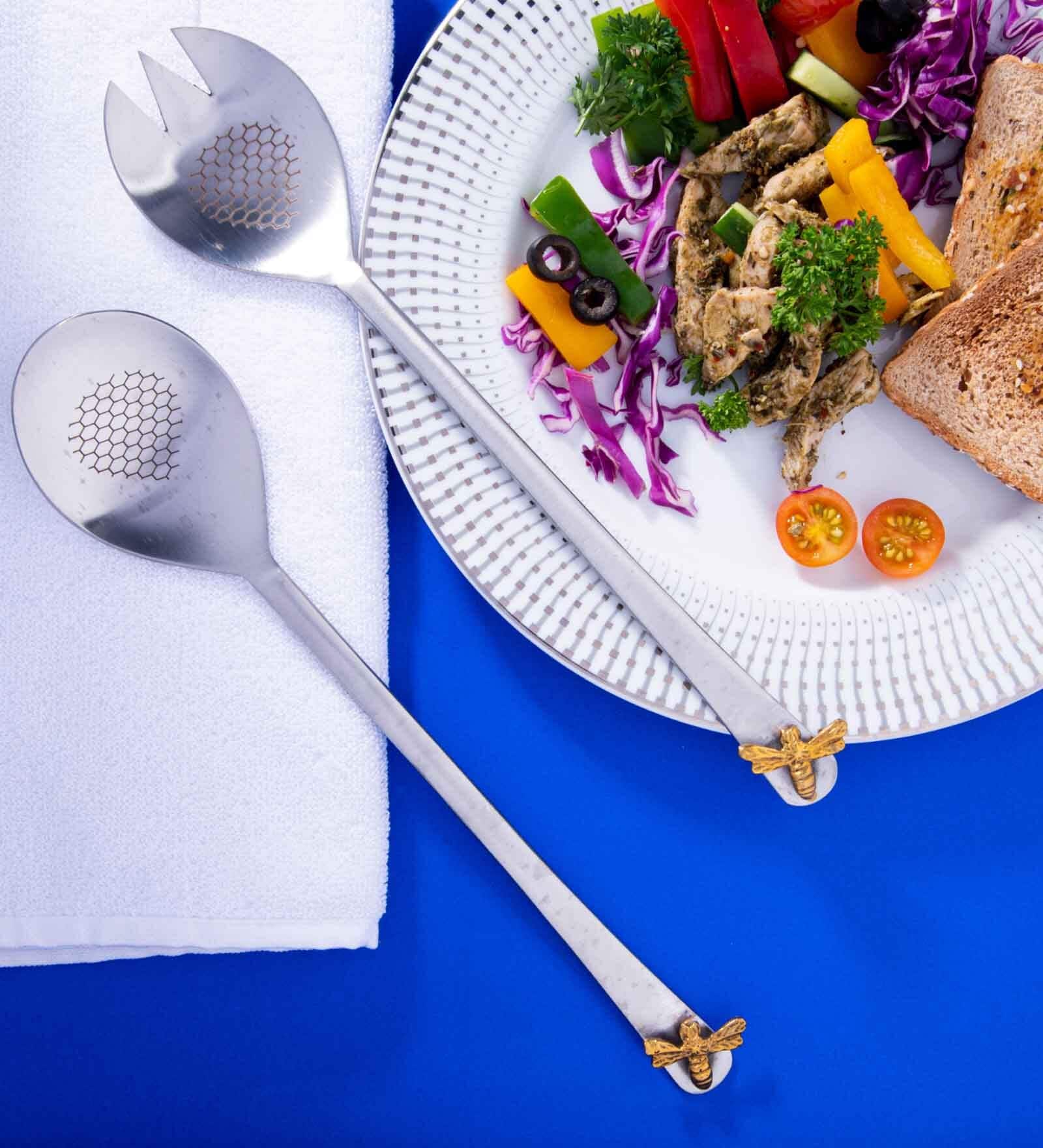 GIBOX Beehive Server Ice Scooper Reusable Bar Accessory for Home & Bar Party Serving Spoon 2 pieces