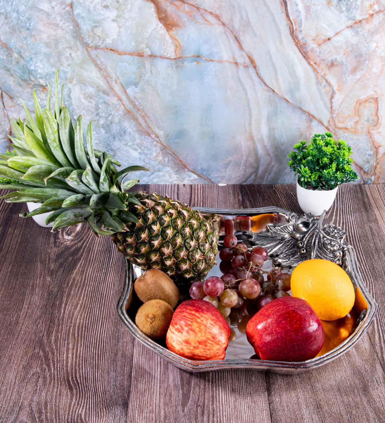 GIBOX Leaf Land Dish Decorative Serving Platter Tray Dining Table Fancy Food Golden Crocodile