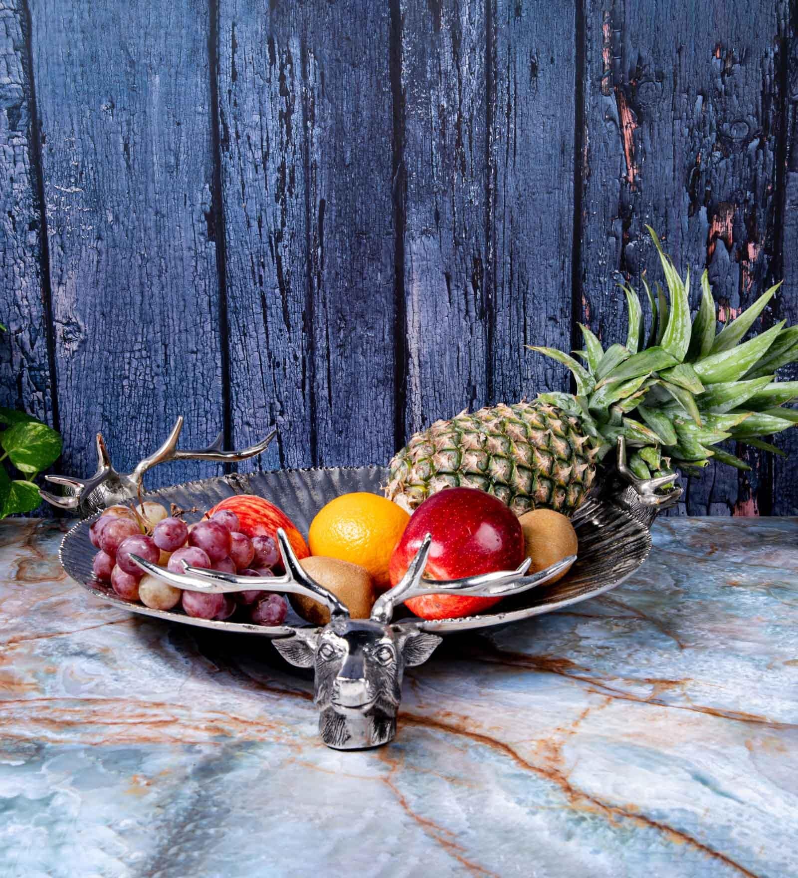 GIBOX Muntjac Salver Platter Decorative Serving Platter Tray Dining Table Fancy Food Golden Crocodile