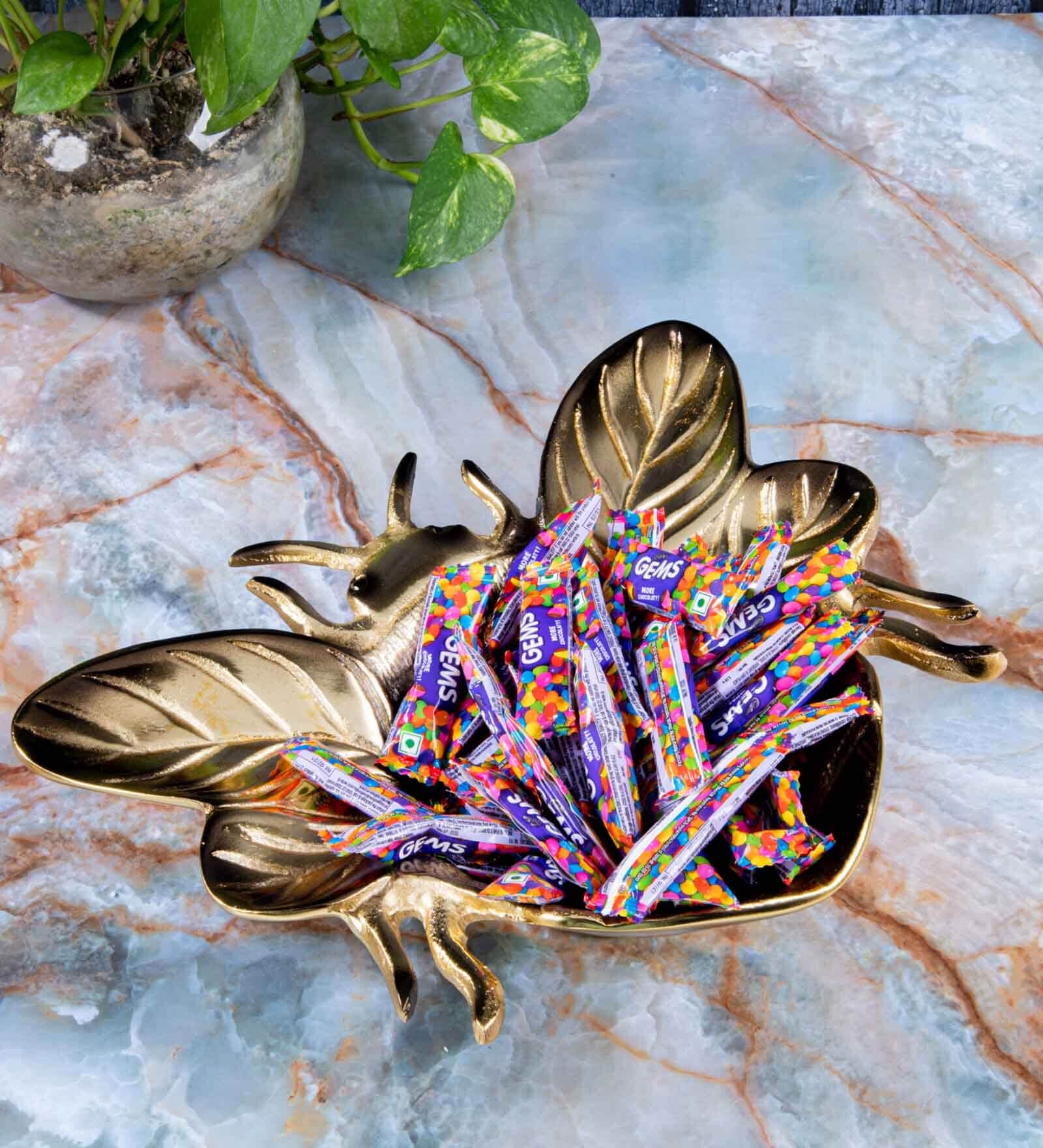 Gibox Queen Bee Nut Bowl Metal Serving Platter Home Gathering Kitchen Party D cor