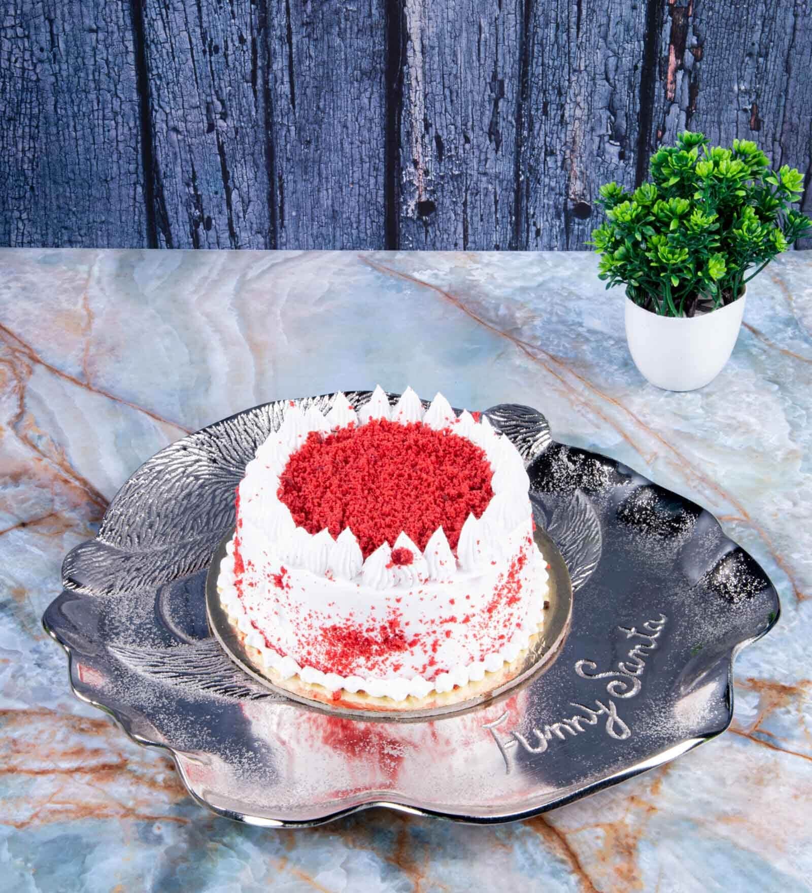 GIBOX Silver Santa Dish Decorative Serving Platter Tray Dining Table Fancy Food Golden Crocodile