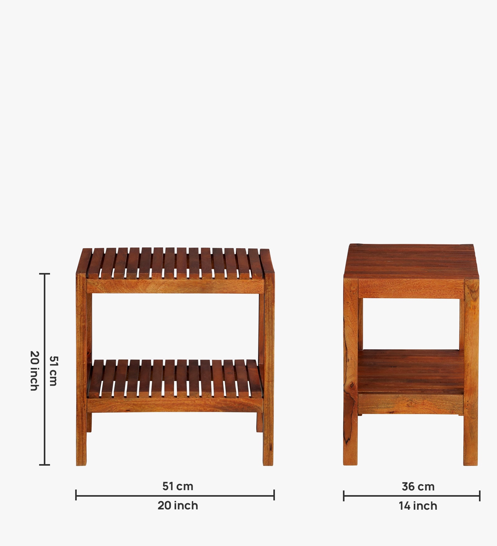 Giessen Mango Wood End Table In Walnet Finish