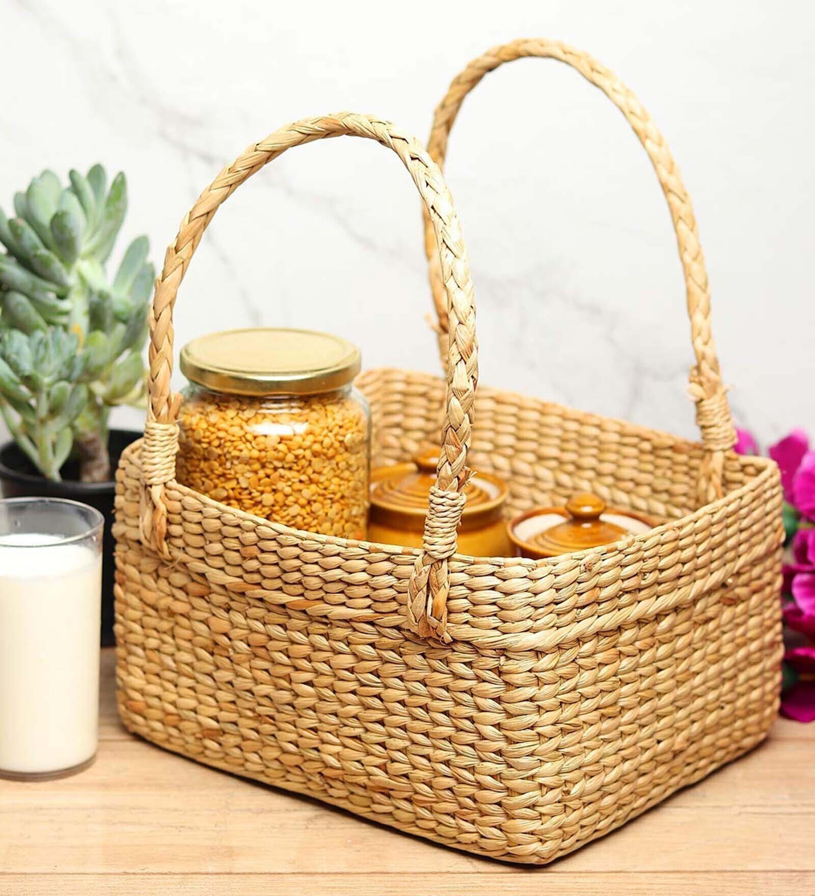 Gift hamper baskets | decorative storage baskets | clothes storage baskets | Fruit baskets (Rectangular_10*8*5 Inches)