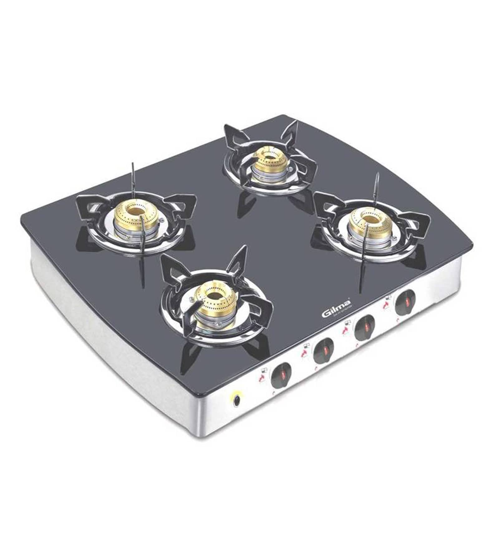 Buy Gilma Nova 4 Burner Stainless Steel and Toughened Glass Auto Gas