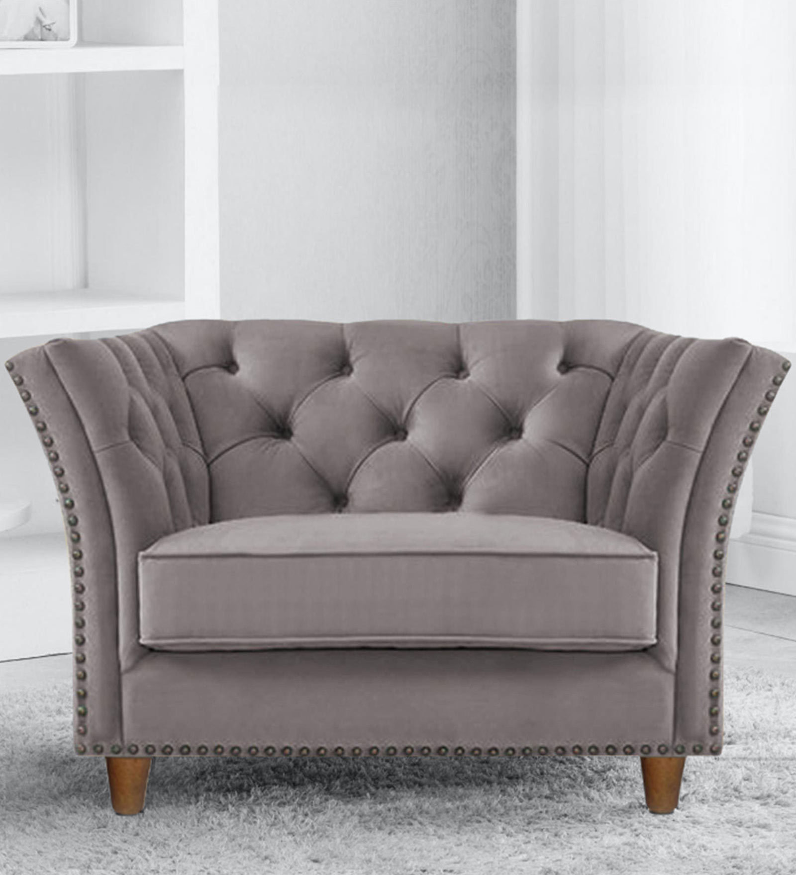 Gilmore Fabric 1 Seater Sofa in Grey colour