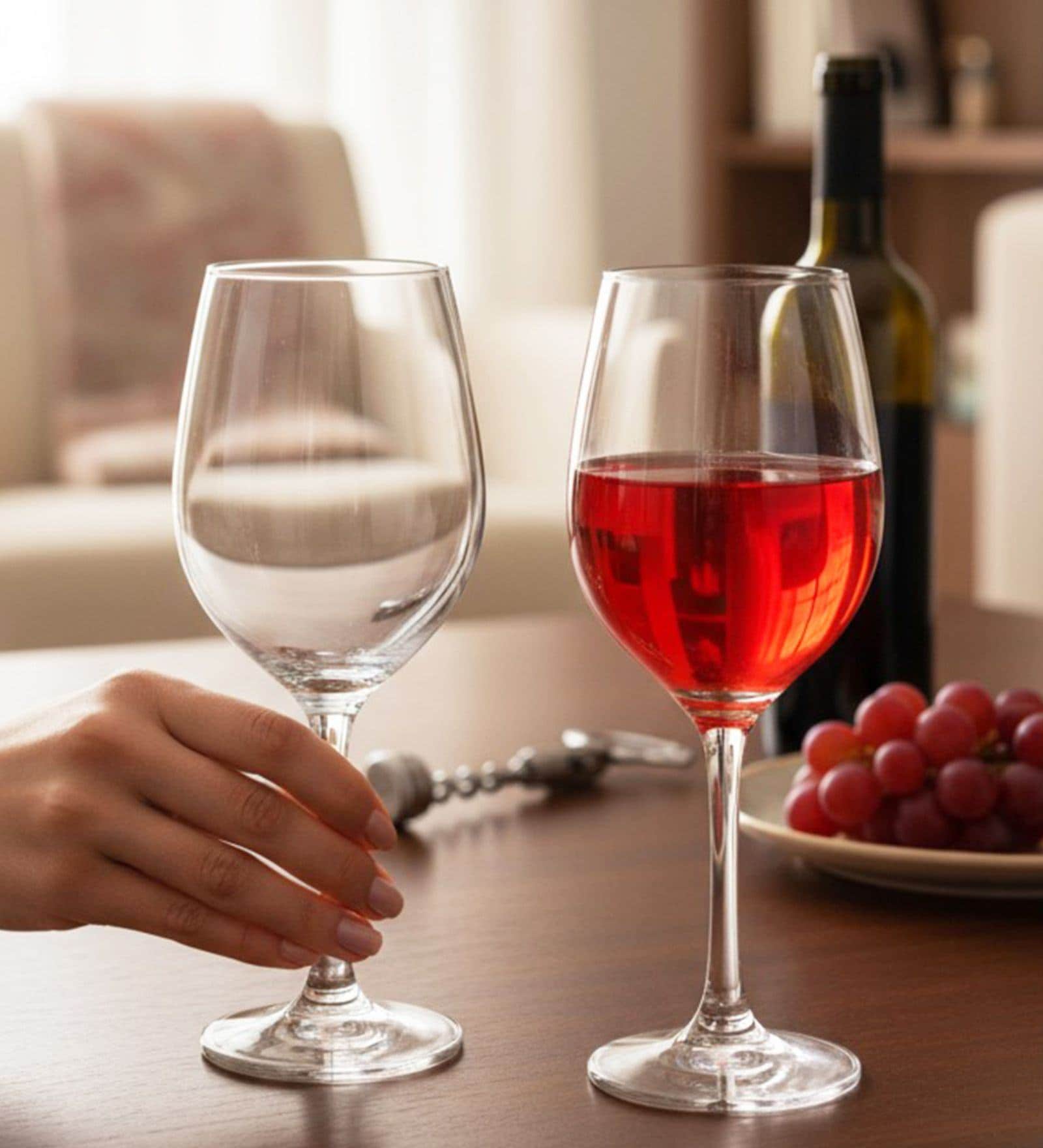 Gin 600 ml Wine Glass Set of 2 from Brazil | Large Crystal Red & White Wine Glasses for Home, Bar, Parties | Elegant Stemware for Cabernet, Pinot Noir, Chardonnay & More