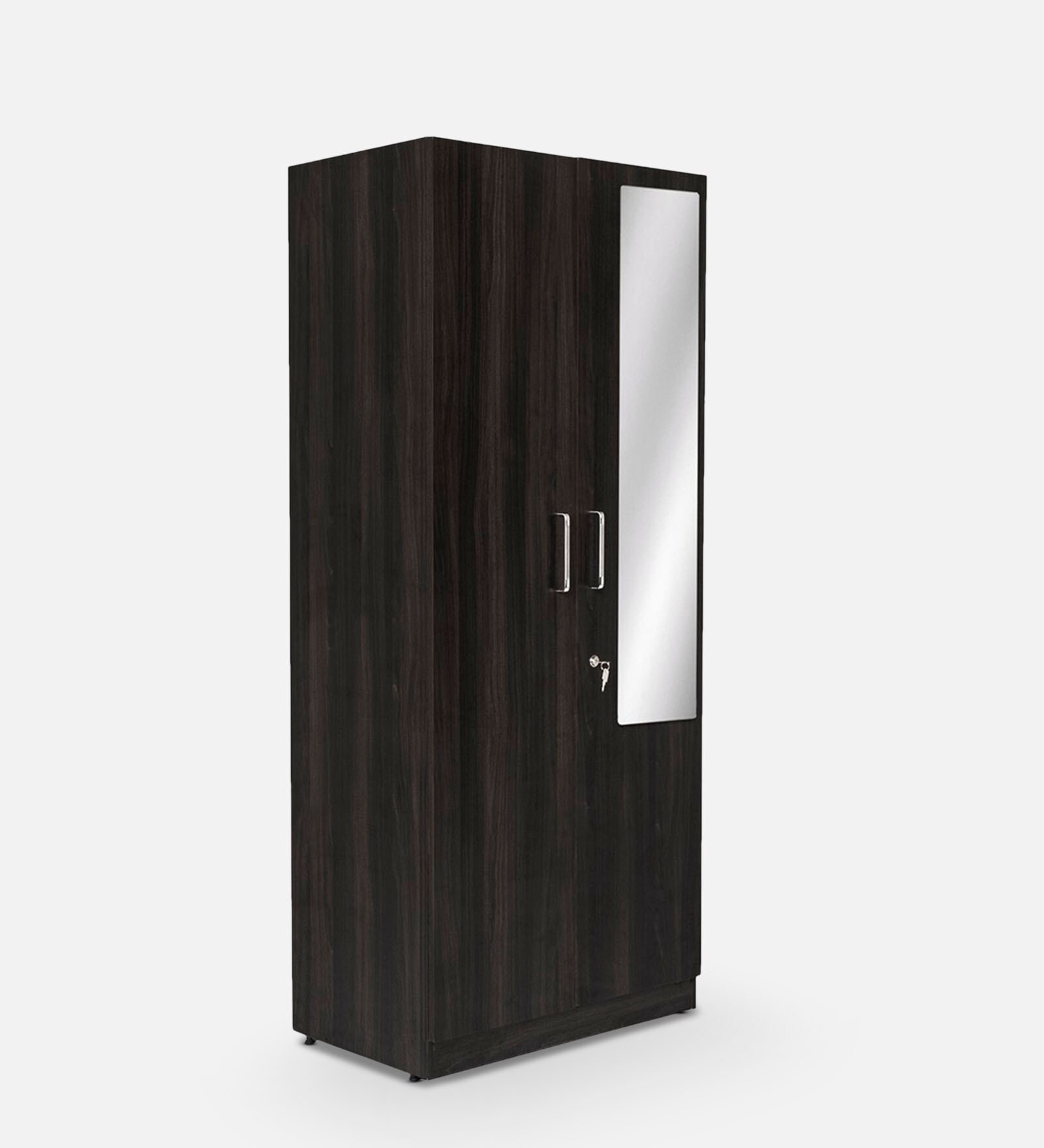 Gingham 2 Door Wardrobe in Dark Brown Finish