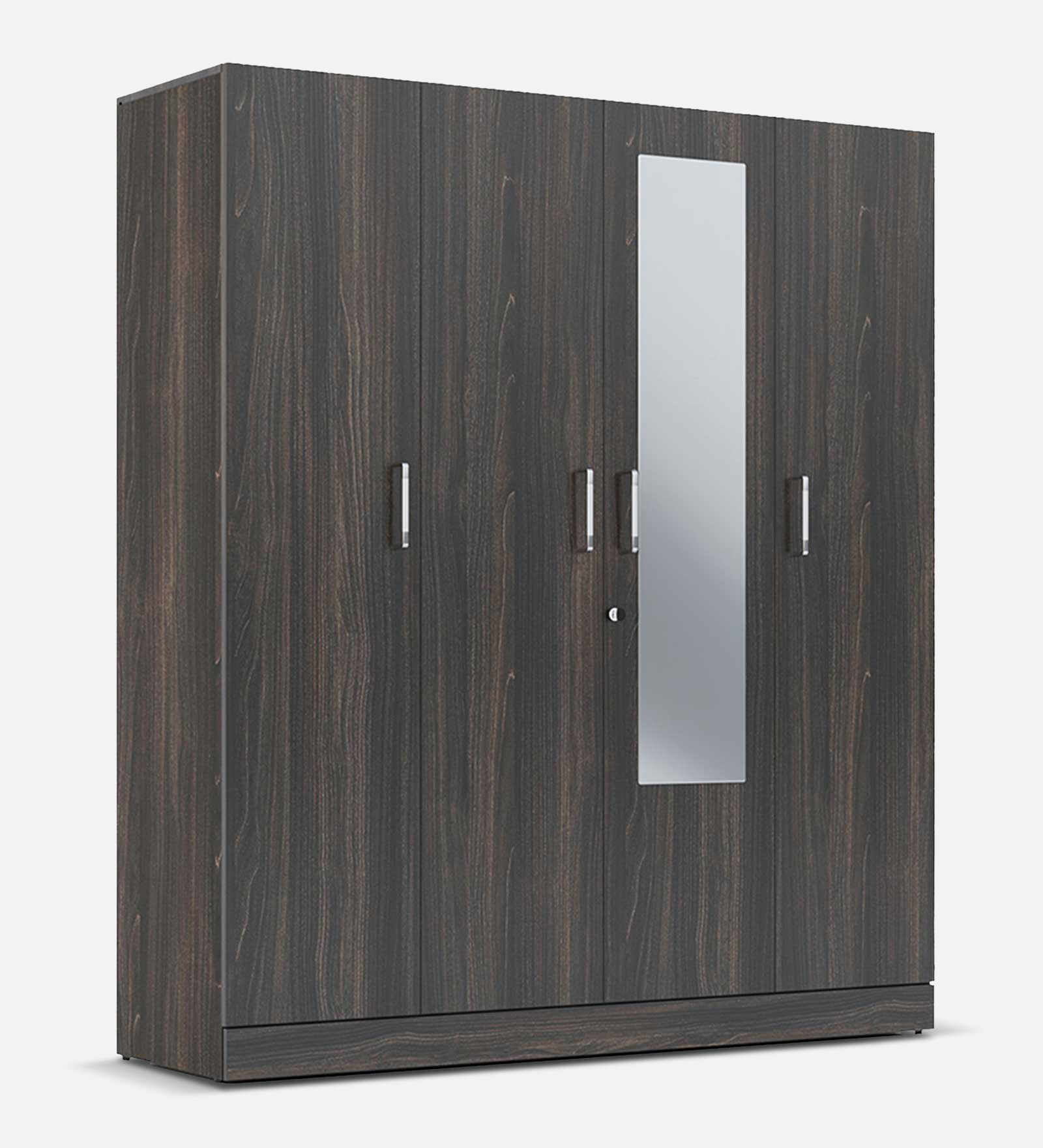 Gingham 4 Door Wardrobe In Wenge Finish Colour with Mirror