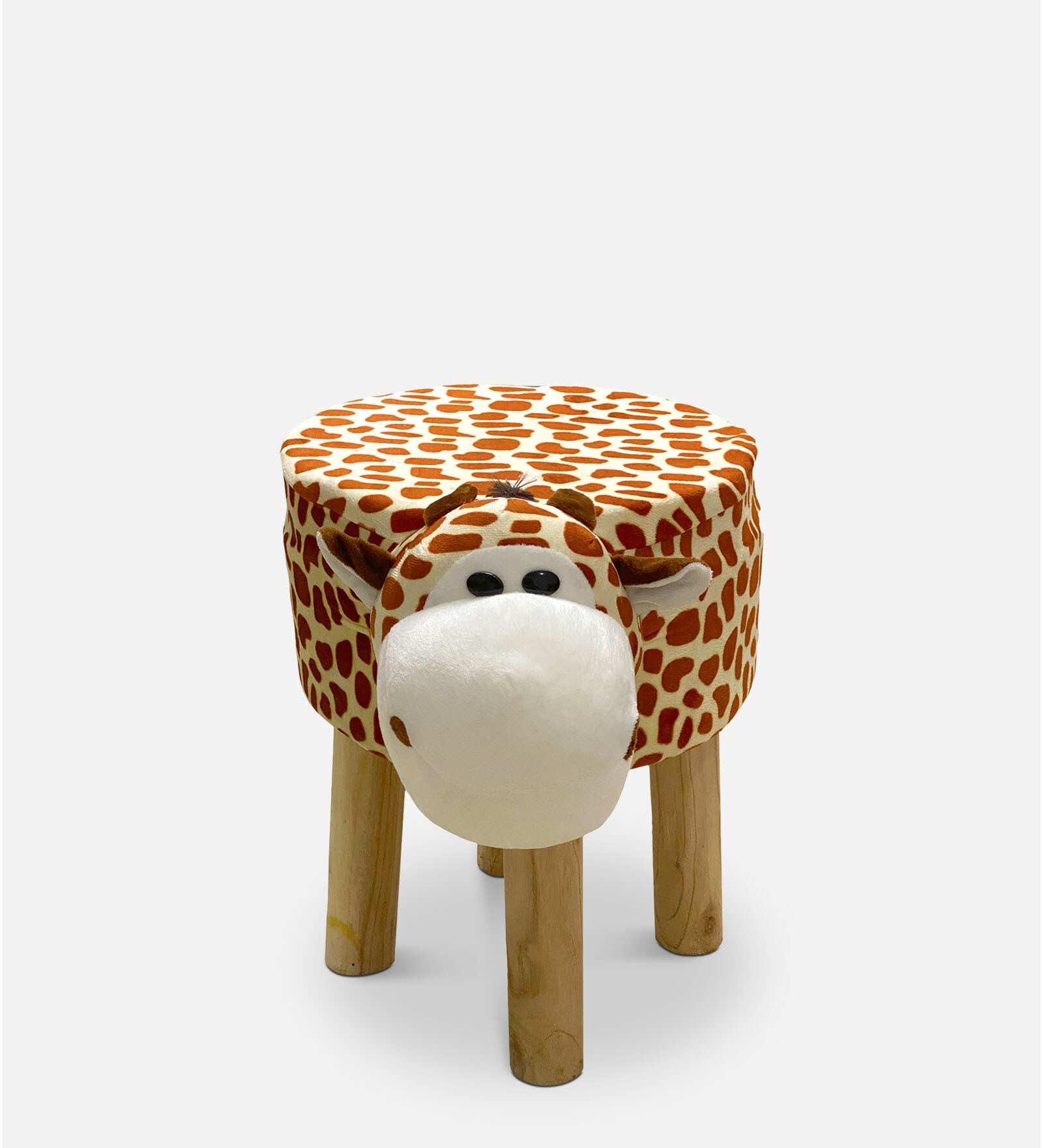 Giraffe Fabric Kids Stool in Brown Colour