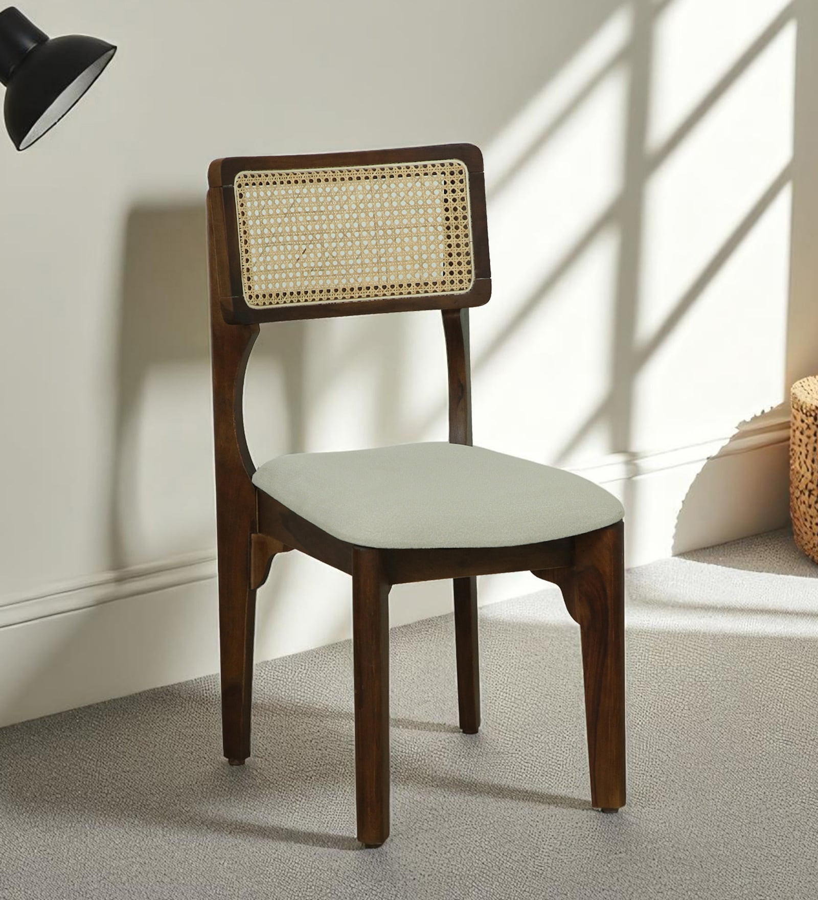 Gistel Sheesham Wood Dining Chair set of 2 In Scratch Resistant Provincial Teak Finish